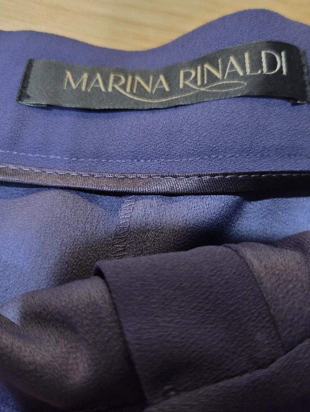 Marina Rinaldi Navy Wide-Leg Trousers